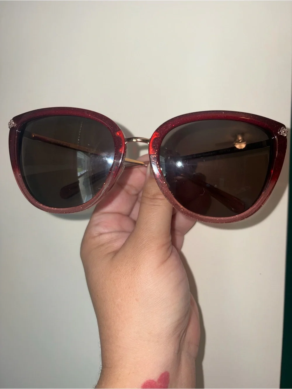 NWT Coach Sunglasses Burgundy pink glitter gradiant